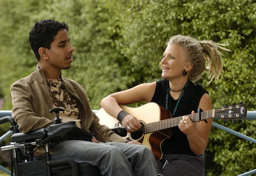 Music therapist and patient at RTRC